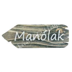 Fatábla  Manólak felirattal, zöldesszürke, 6x2 cm