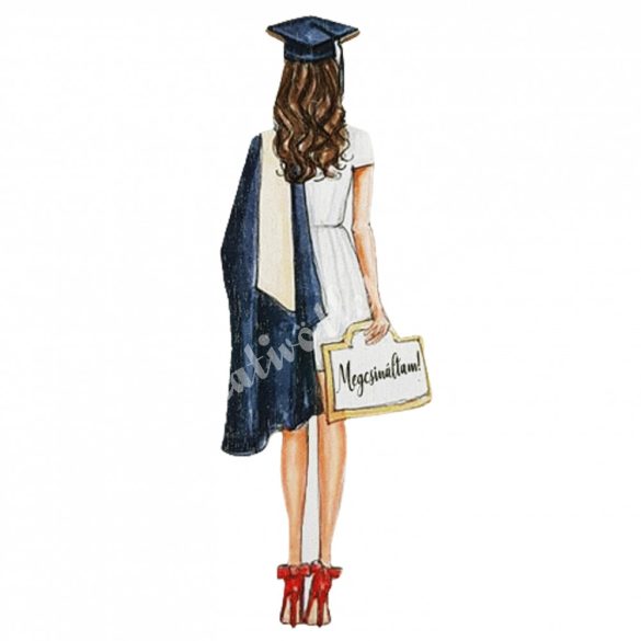 Fa női diplomás, "Megcsináltam", 5x15 cm