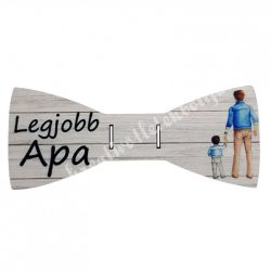   Fa nyakkendő, "Legjobb Apa" kisfiúval, 10,5x4,5 cm