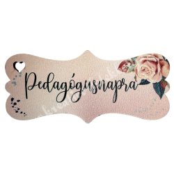 Fa tábla, "Pedagógusnapra", 7,2x3,3 cm