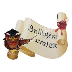   Fa tábla, bagollyal, "Ballagási emlék", 10x8,5 cm