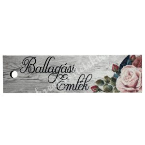 Fa tábla, téglalap, "Ballagási Emlék", 7,5x2 cm