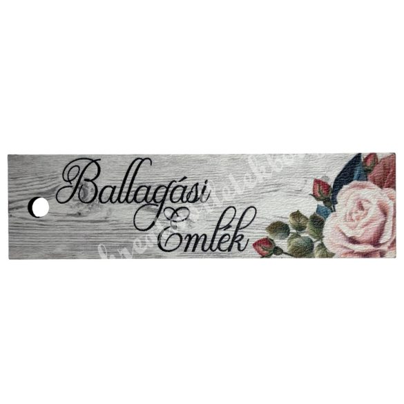 Fa tábla, téglalap, "Ballagási Emlék", 7,5x2 cm