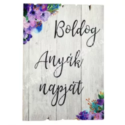 Fa tábla, "Boldog Anyák napját", 6,3x9 cm