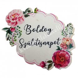 Fa tábla, "Boldog Születésnapot", 7x6 cm