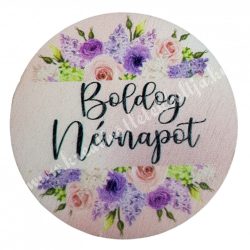 Fa tábla, kerek, "Boldog Névnapot", 5 cm