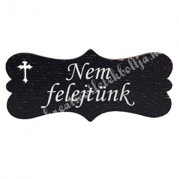 Fa tábla, Nem felejtünk, fekete, 7x3,2 cm