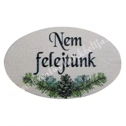 Fa tábla, ovális, Nem felejtünk, szürke, 4x2,7 cm