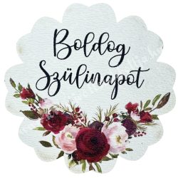 Mdf tábla, virág, "Boldog Szülinapot", 5x5 cm