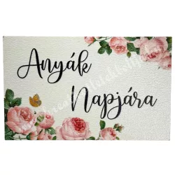 Fa tábla, "Anyák napjára", téglalap, 8x5 cm