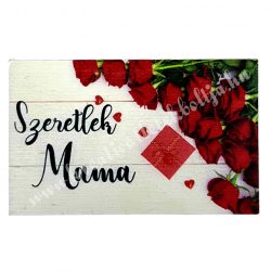 Fa tábla, "Szeretlek Mama", téglalap, 8x5 cm