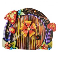 Fa tündérkert ajtó, narancssárga, 11x8,5 cm