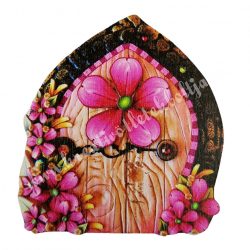 Fa tündérkert ajtó, pink, 9,5x10,2 cm