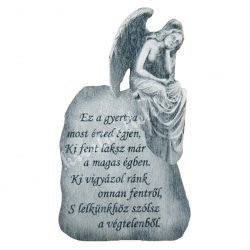   Fafigura, angyal, "Ez a gyertya most érted égjen...", 5,7x10 cm