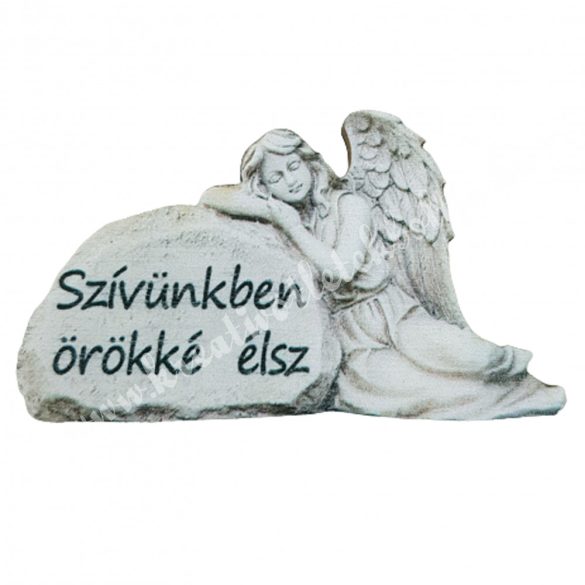 Fafigura, angyal, Szívünkben örökké élsz, 6x3,5 cm