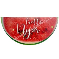 Fa tábla, dinnye, Hello nyár felirattal, 7x3,5 cm