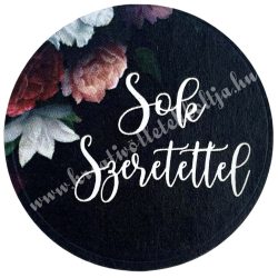 Matrica, kerek, Sok szeretettel, 4 cm