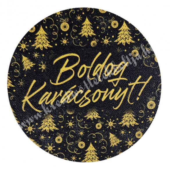 MDF tábla, "Boldog Karácsonyt", kerek, 7 cm