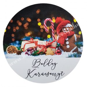 MDF tábla, Mézivel, "Boldog Karácsonyt", 9,5 cm