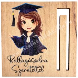 Fa pénzátadó, ballagó lány, 9x9 cm