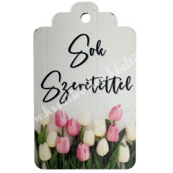 Fa biléta, "Sok szeretettel", 4x6,5 cm