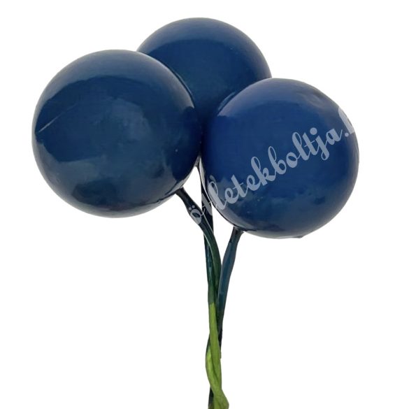Betűzős hungarocell bogyó, kék, 2 cm, 3 db/csokor