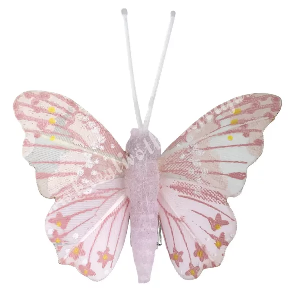 Csipeszes pillangó, rózsaszín, 4,5x5 cm