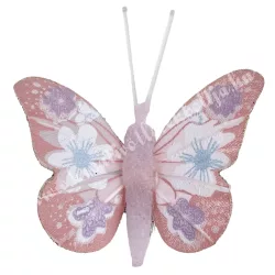 Csipeszes pillangó, rózsaszín, 4,5x5 cm