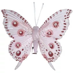 Csipeszes pillangó, rózsaszín, 7,5x7,5 cm
