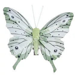 Csipeszes pillangó, zöld, 7,5x7,5 cm