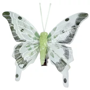 Csipeszes pillangó, zöld, 7,5x7,5 cm