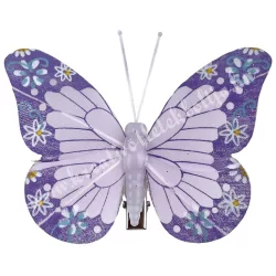 Csipeszes pillangó, lila, 7,5x6 cm