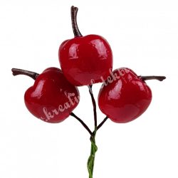 Betűzős alma, piros, 2,5x3,5 cm, 3 db/csokor