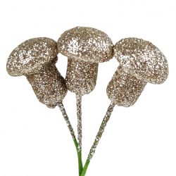   Betűzős csillámos hungarocell gomba, pezsgő, 2 cm, 3 db/csokor