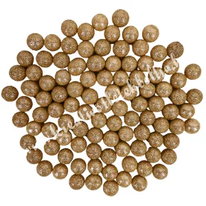 Hungarocell golyók, csillámos antikarany, 1,5 cm, 10 gr/csomag