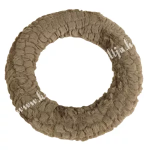 Koszorú, baby soft anyaggal, szürkésbarna, 25 cm