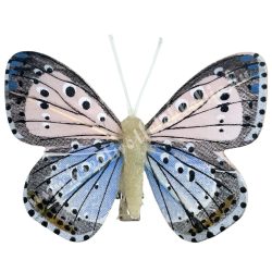 Csipeszes pillangó, kék-rózsaszín, 7,5x6 cm