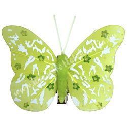Csipeszes pillangó, zöld, 7,5x6 cm