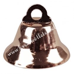 Fényes rosegoldszínű csengő, 2,3x1,7 cm