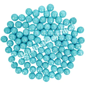 Hungarocell golyók, csillámos világoskék, 1,5 cm, 10 gr/csomag
