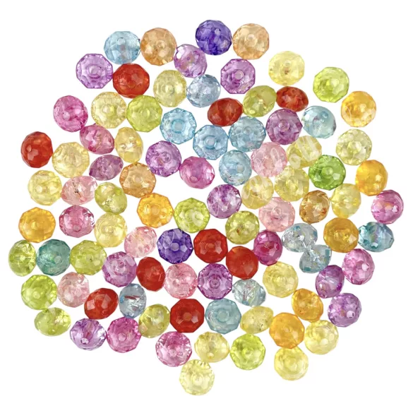 Műanyag gyöngy, 8x5,5 mm, 15 gr/csomag