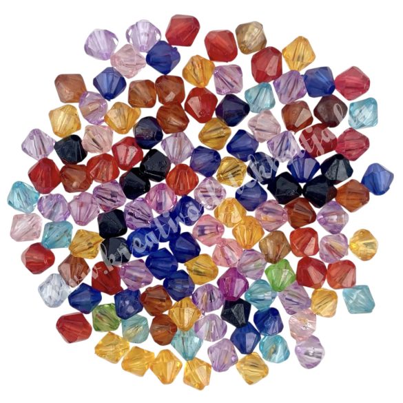 Műanyag gyöngy, kúpos, 6 mm, 50 gr/csomag