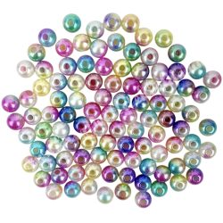 Műanyag gyöngy, színátmenetes, 6 mm, 10 gr/csomag