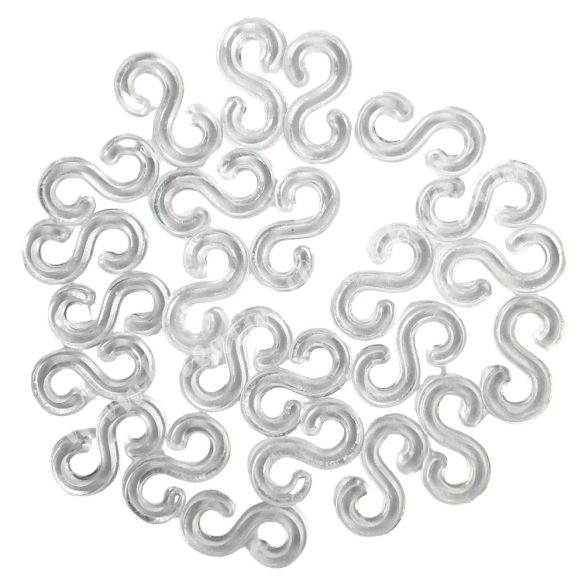 Műanyag S-kapocs gumigyűrűhöz, 6x12 mm, 24 db/csomag