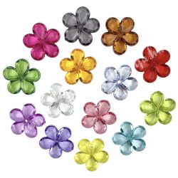 Fűzhető műanyag virág, 2x2 cm