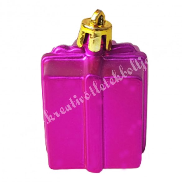 Műanyag, ajándékdoboz, pink, matt, 4x4 cm
