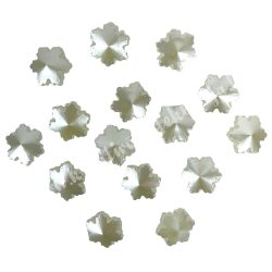 Műanyag gyöngy, hópehely, ekrü, 1,6x1,6 cm, 15 db/csomag