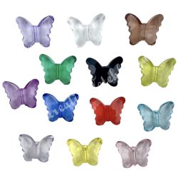Fűzhető műanyag pillangó, 3x2,5 cm
