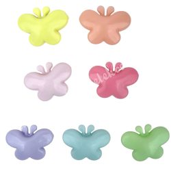 Fűzhető műanyag pillangó, pasztell, 2,8x2,1 cm