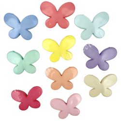 Fűzhető műanyag pillangó, pasztell, 2,9x2,2 cm